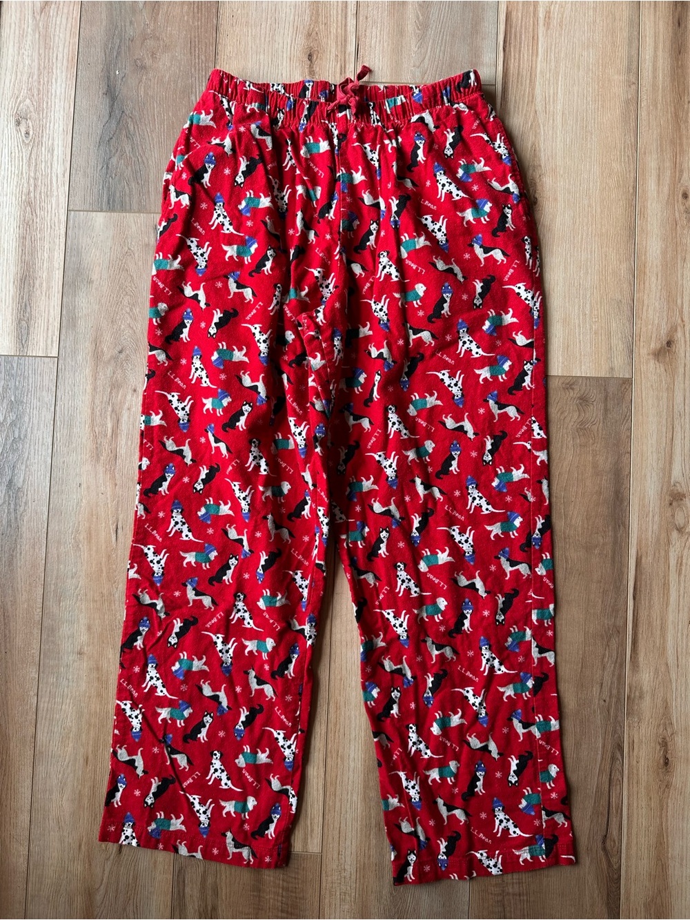 L.L.Bean Red Dog Patterned Lounge Pants small - Picture 2 of 5